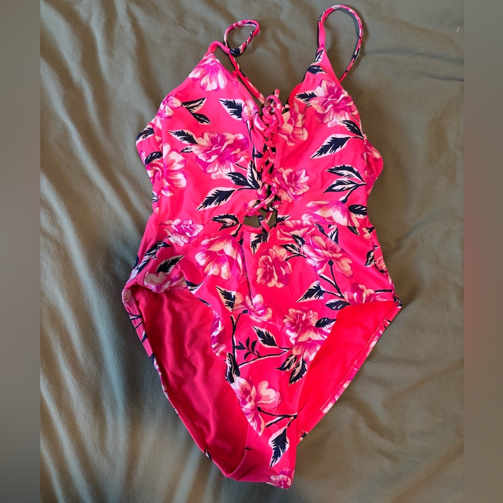 Floral Pink One-Piece Swimsuit
